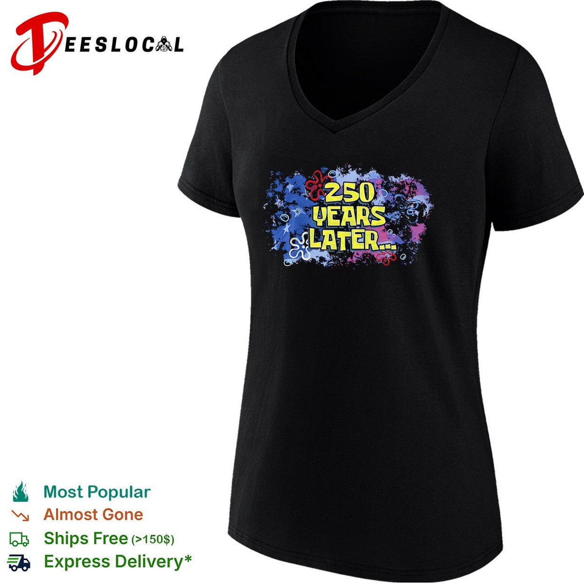Squarepants 250 Years Later American flag Independence Day Themed shirt Unisex
