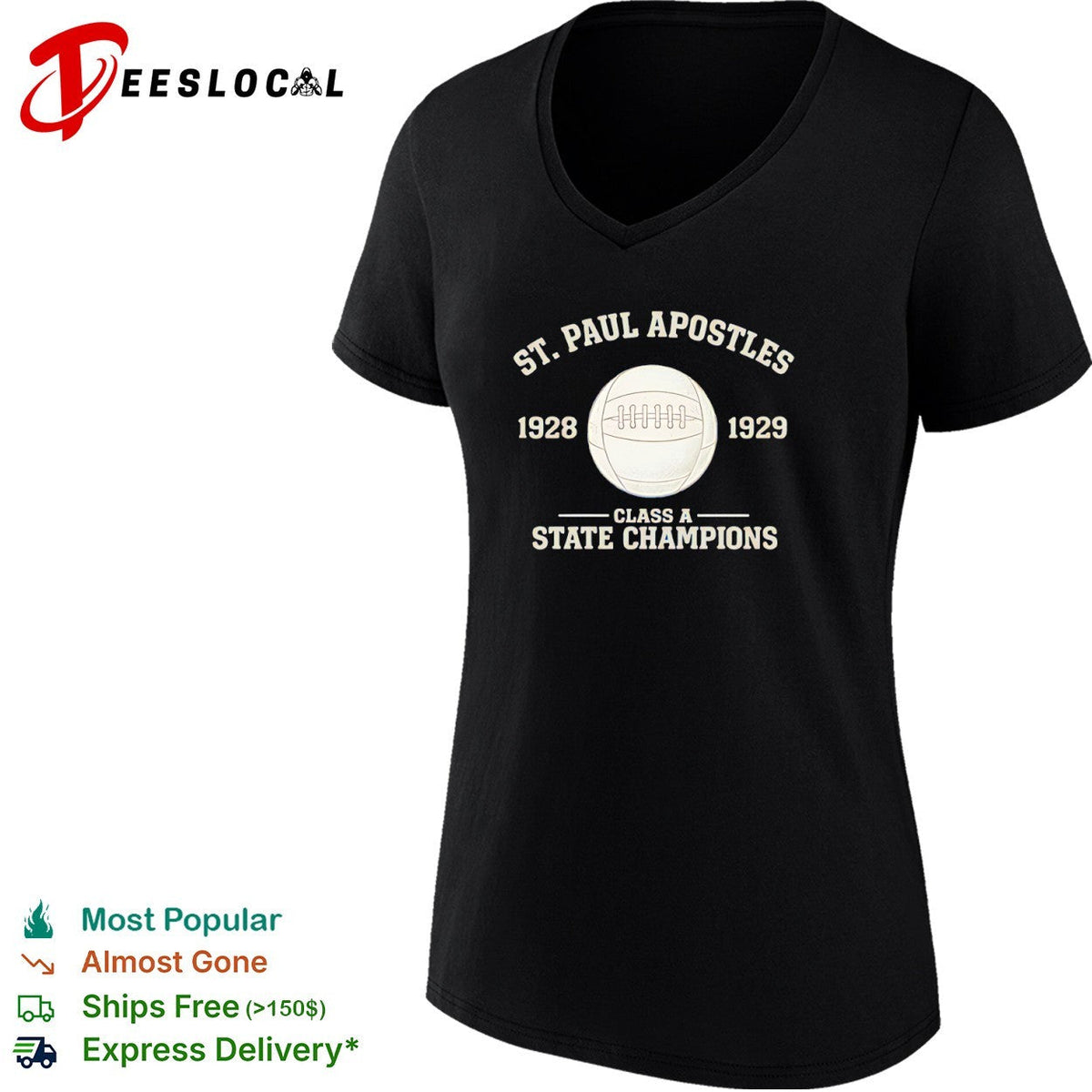 St Paul Apostles 1928 1929 Class A State Champions Football Athletic Sport shirt Unisex
