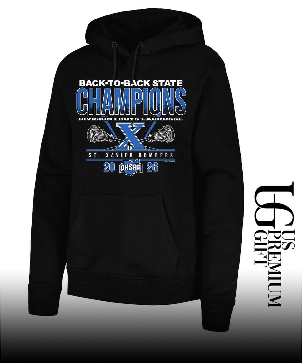 St. Xavier Bombers 2026 OHSAA Boys Lacrosse D1 Back-To-Back State Champions shirt Unisex