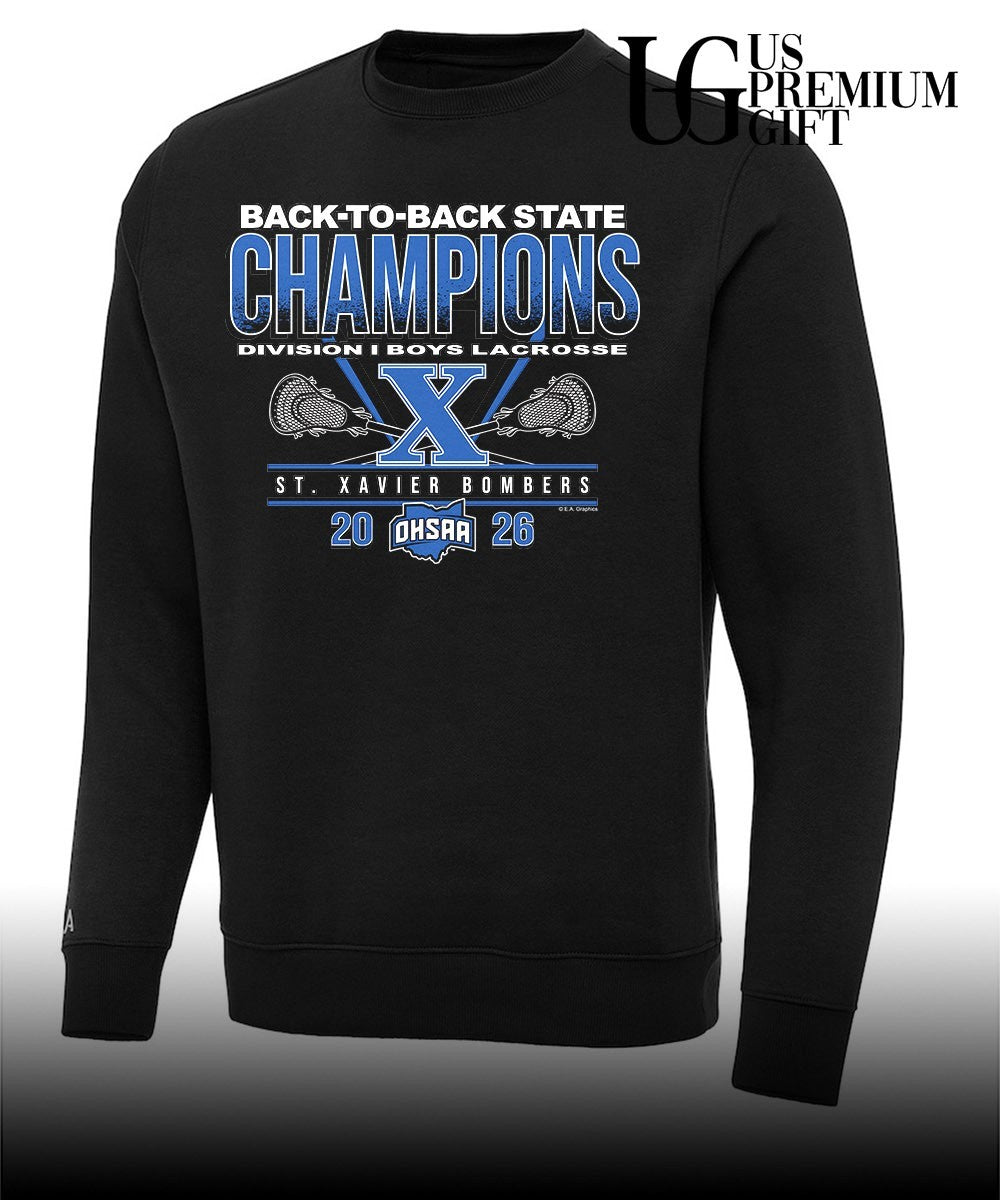 St. Xavier Bombers 2026 OHSAA Boys Lacrosse D1 Back-To-Back State Champions shirt Unisex
