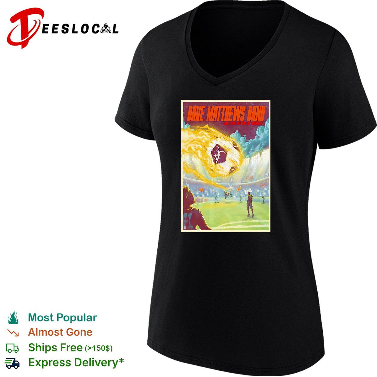 Stadium concert fireball soccer field sci-fi retro band framed poster art shirt Unisex