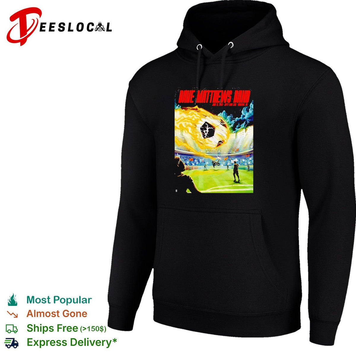 Stadium concert fireball soccer field sci-fi retro band poster version two shirt Unisex
