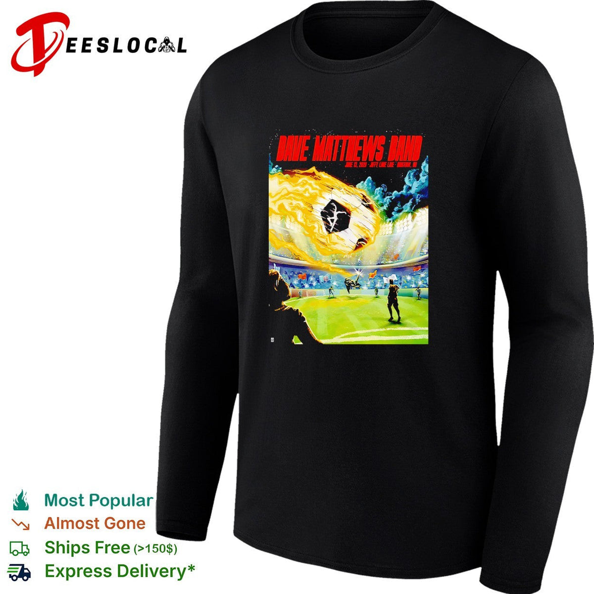 Stadium concert fireball soccer field sci-fi retro band poster version two shirt Unisex