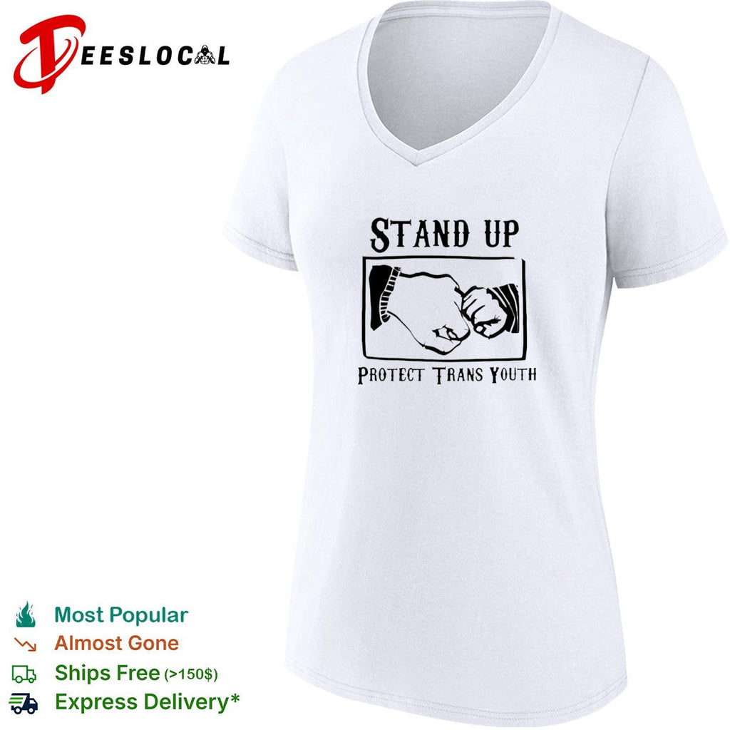Stand up protect trans youth fist bump shirt Unisex