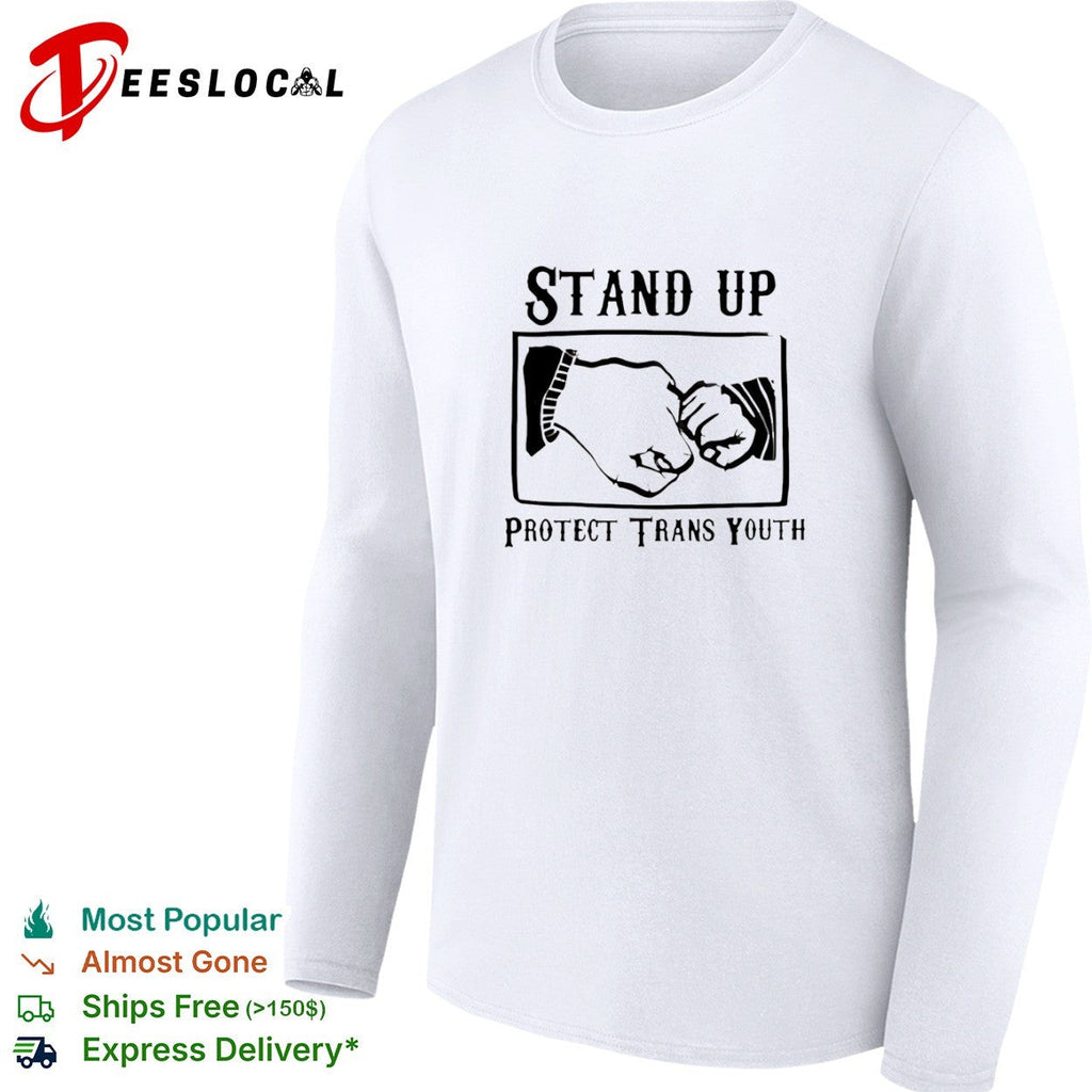 Stand up protect trans youth fist bump shirt Unisex