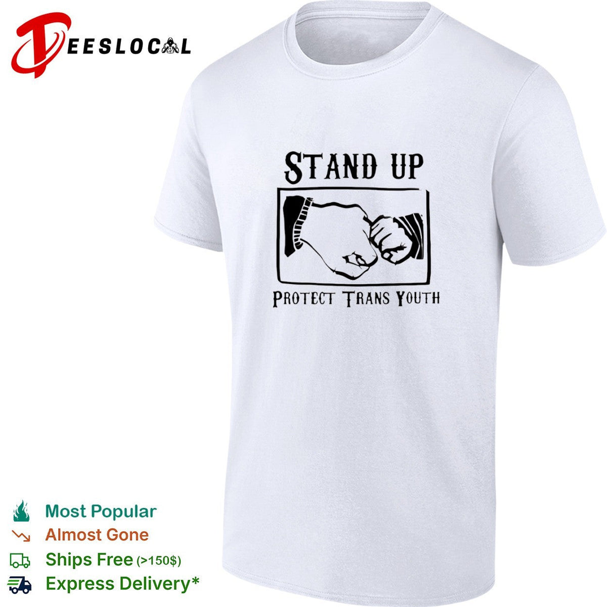 Stand up protect trans youth fist bump shirt Unisex