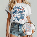 Stars And Stripes And Human Rights Liberty And Justice For All 250 Years Shirt Unisex