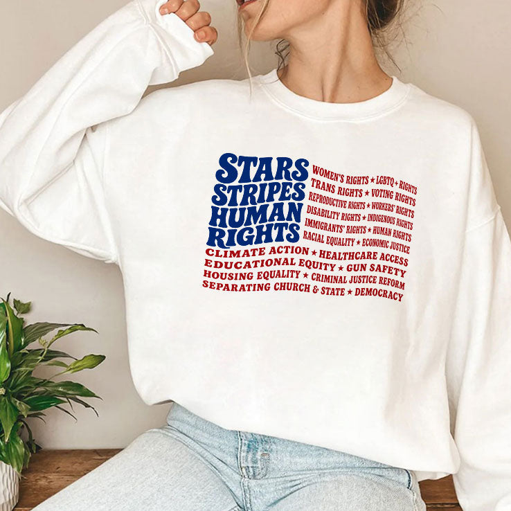 Stars And Stripes And Human Rights USA Flag Liberal Patriotic Equal Rights Shirt Unisex