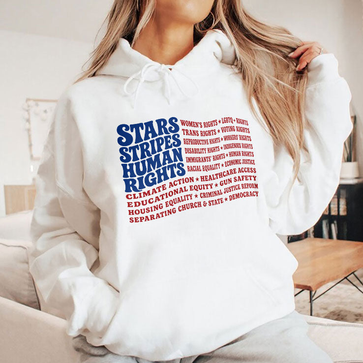 Stars And Stripes And Human Rights USA Flag Liberal Patriotic Equal Rights Shirt Unisex