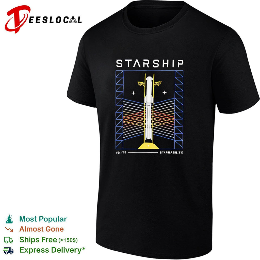 Starship SpaceX V3 T2 Starbase TX Rocket Launch Space Exploration shirt Unisex