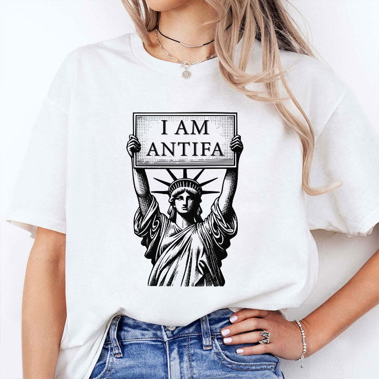 Statue Of Liberty I Am Antifa T Shirt Unisex