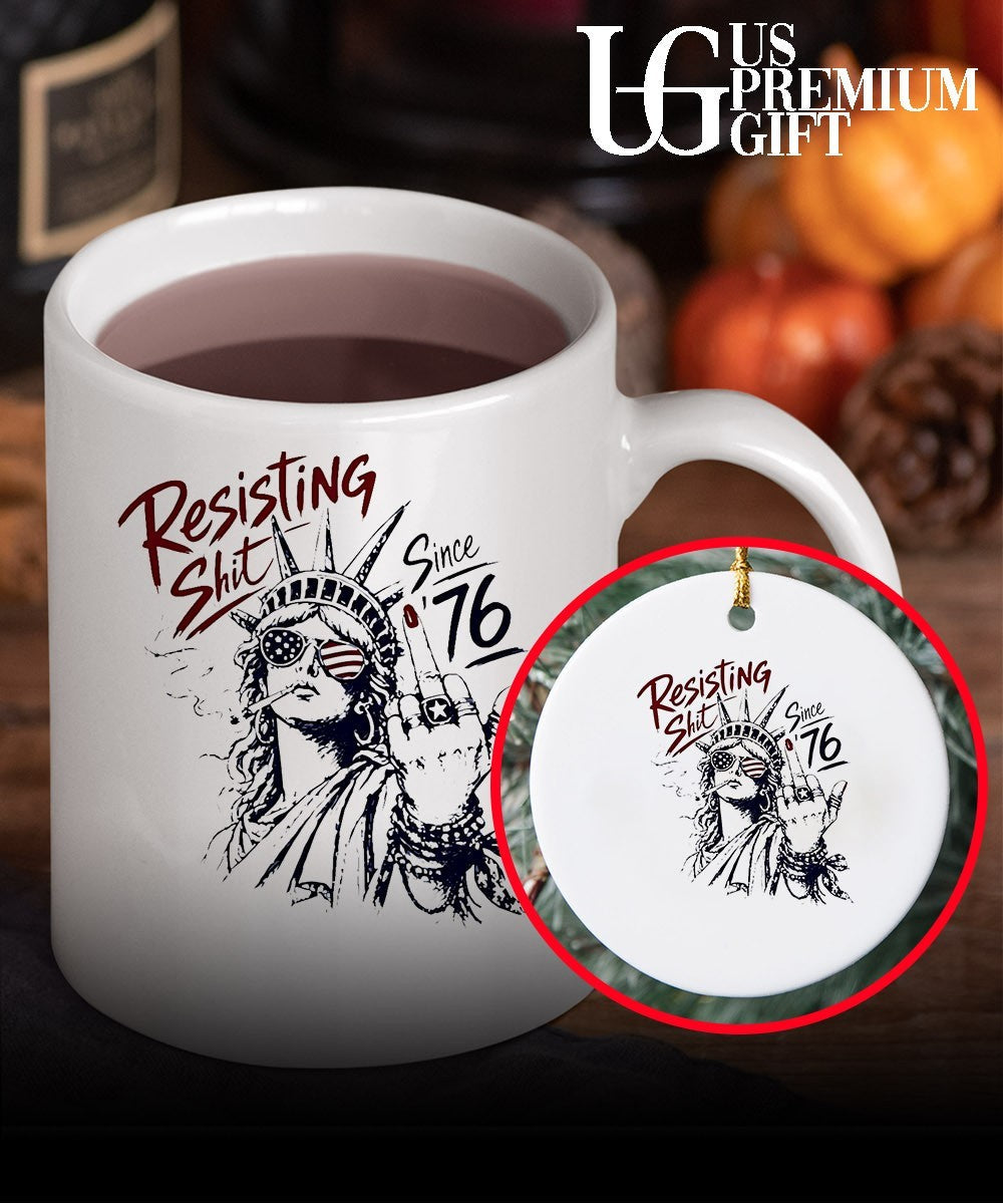 Statue of Liberty middle fingher Resisting shit since 76 American Patriotism shirt Unisex