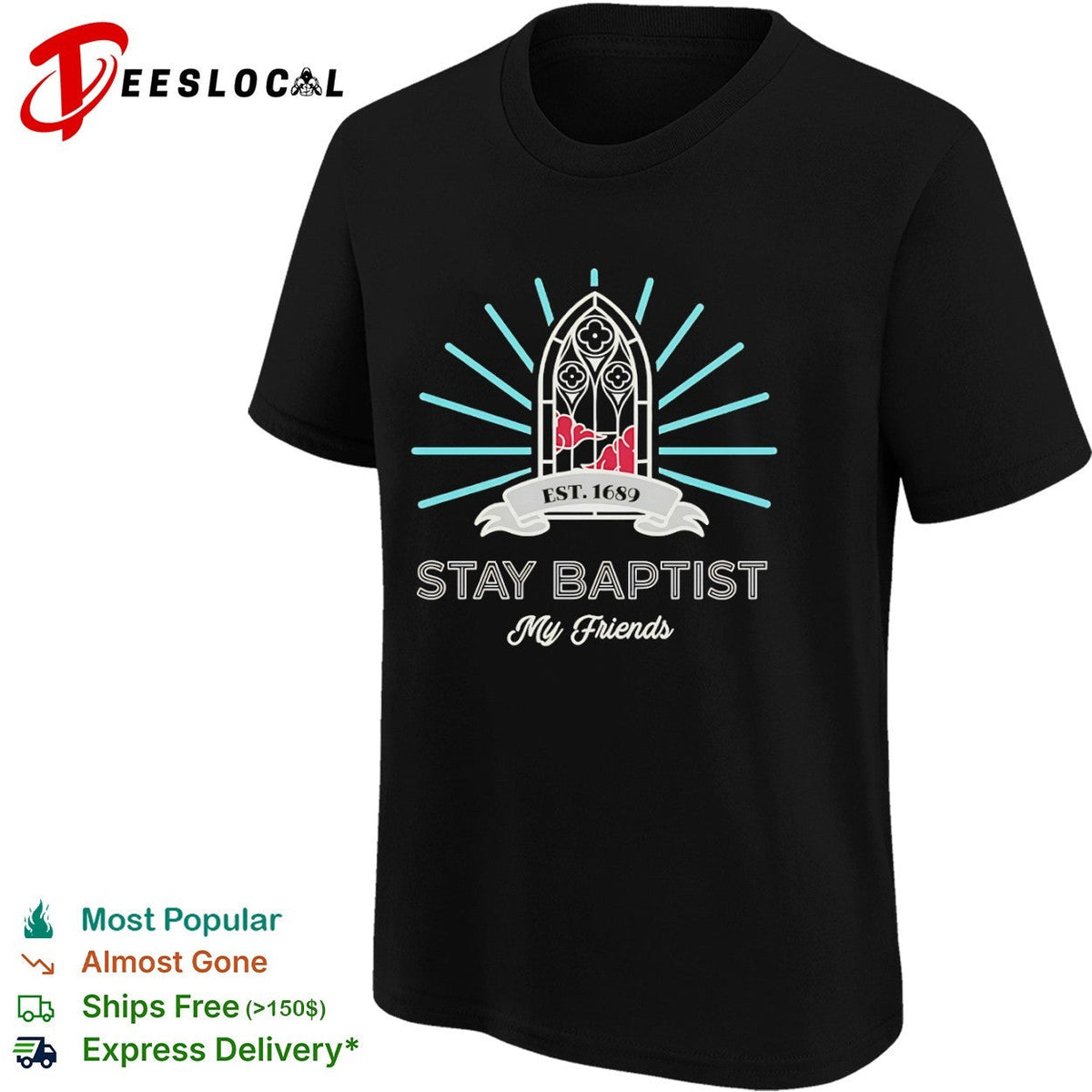Stay Baptist My Friends Est 1689 Akatsuki Cloud Gothic Window Aesthetic shirt Unisex