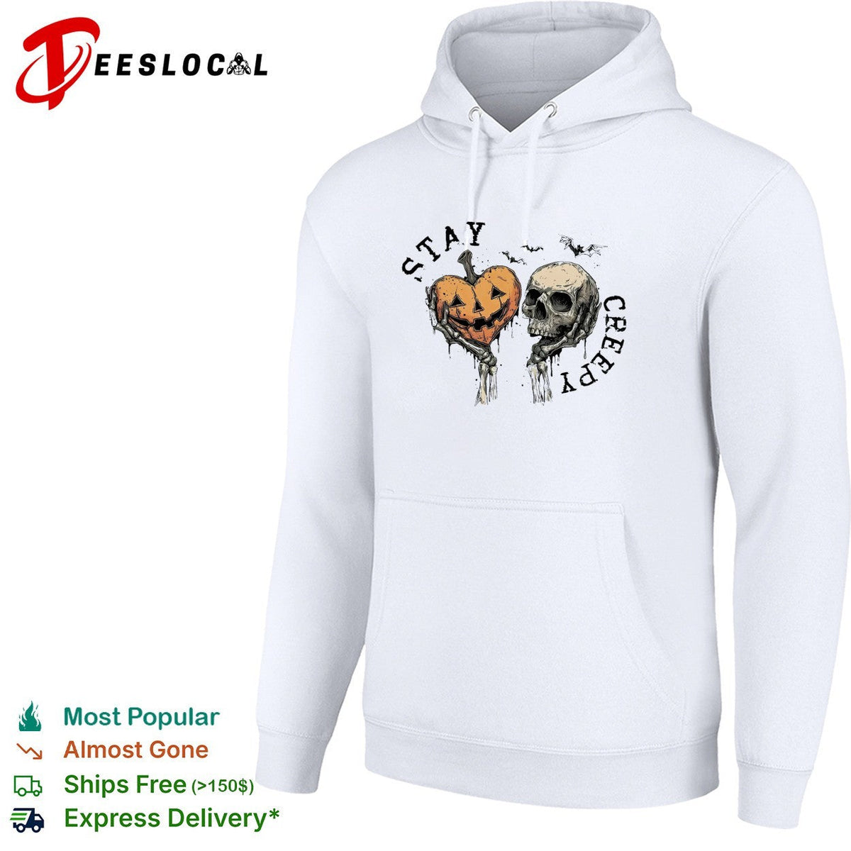 Stay creepy pumpkin skull shirt Unisex