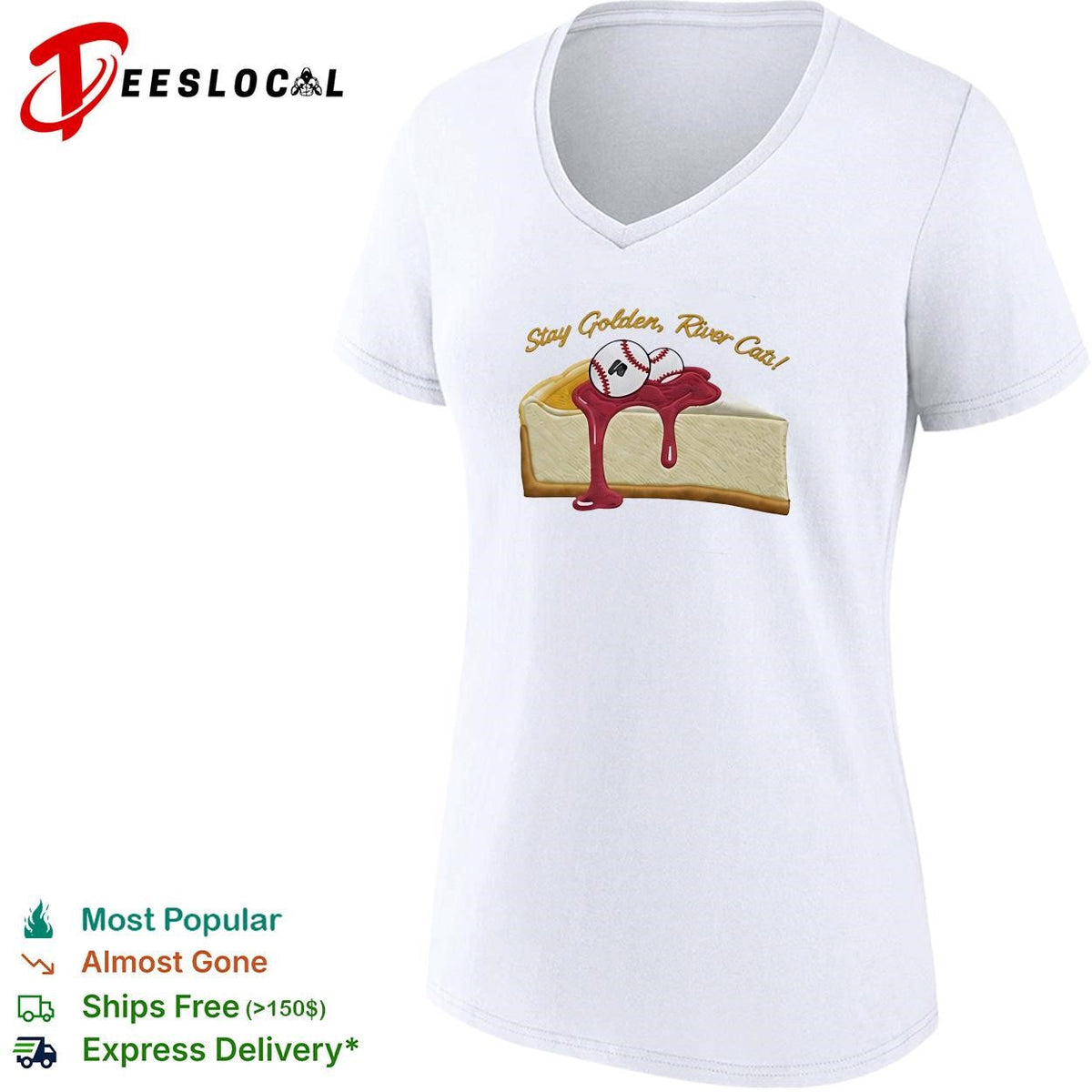 Stay golden River Cats cheesecake baseball funny graphic shirt Unisex
