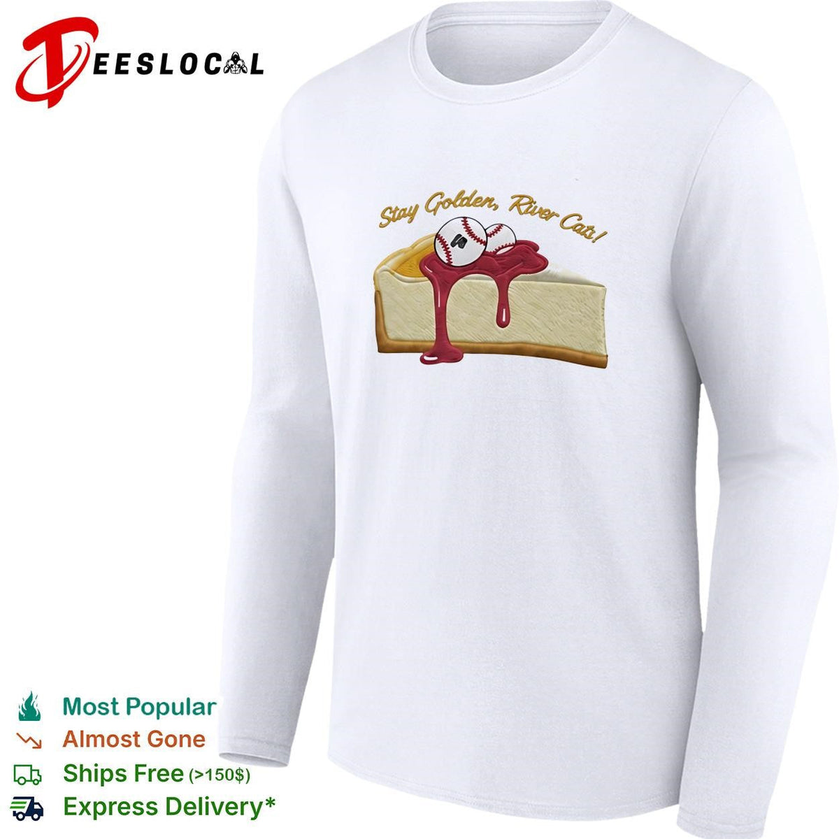 Stay golden River Cats cheesecake baseball funny graphic shirt Unisex