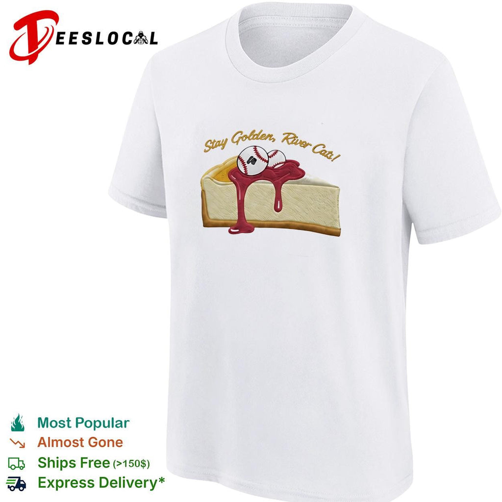 Stay golden River Cats cheesecake baseball funny graphic shirt Unisex