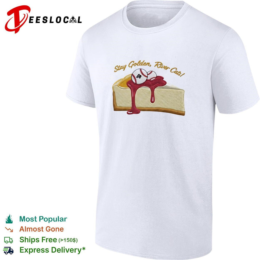Stay golden River Cats cheesecake baseball funny graphic shirt Unisex