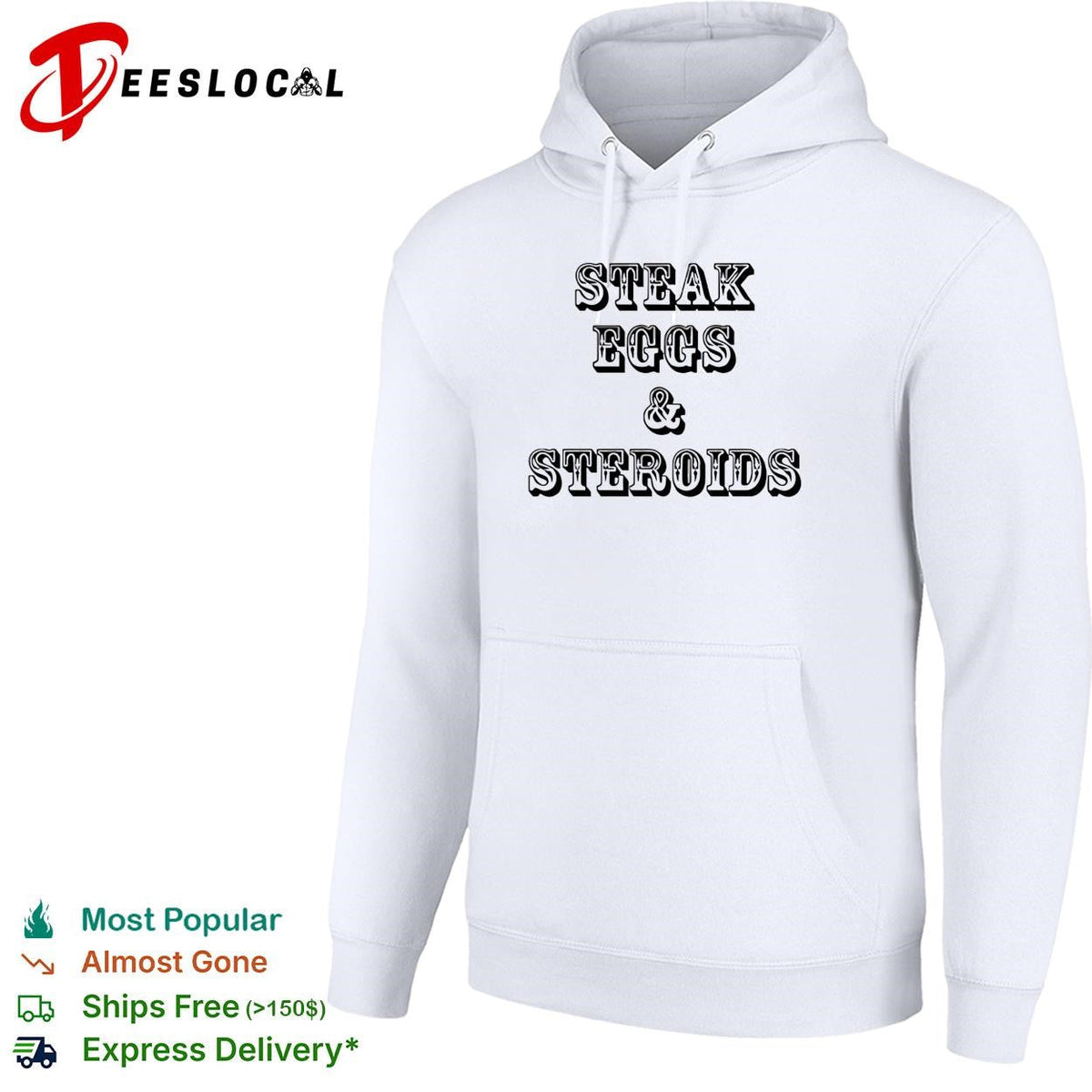 Steak eggs and steroids bold vintage western saloon text white shirt Unisex