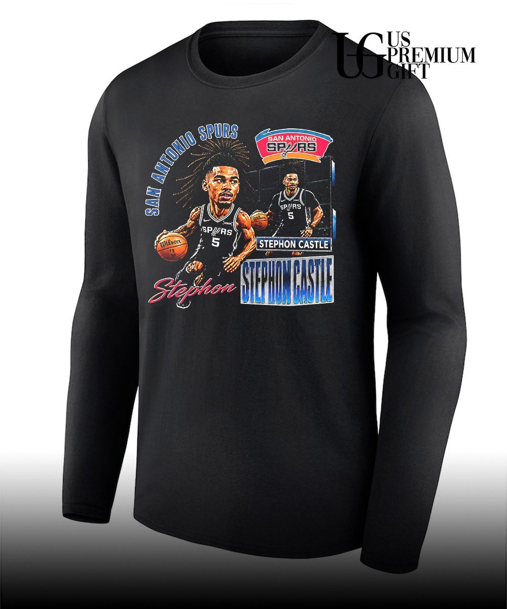 Stephon Castle San Antonio Spurs NBA Basketball Player caricature shirt Unisex