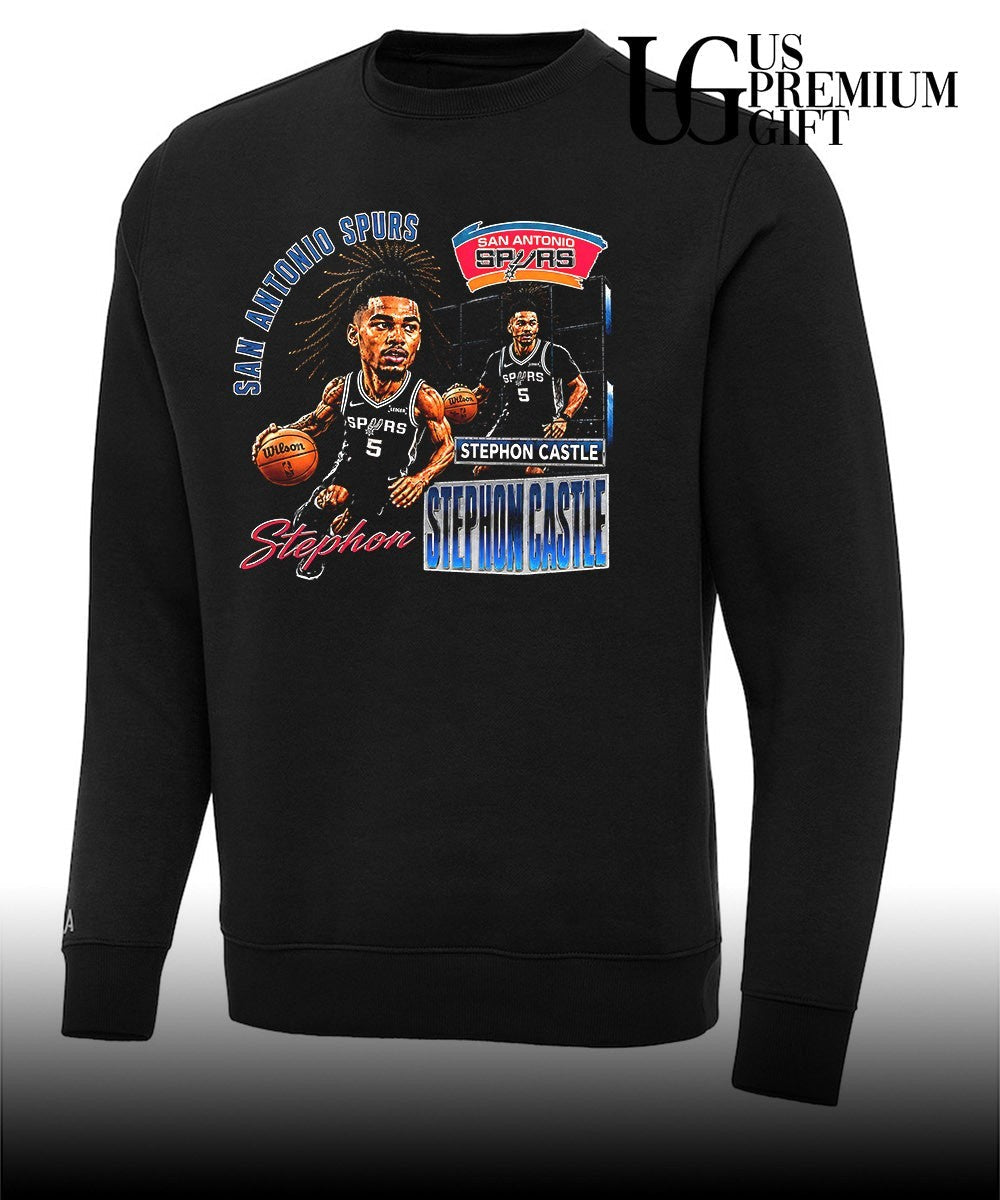 Stephon Castle San Antonio Spurs NBA Basketball Player caricature shirt Unisex