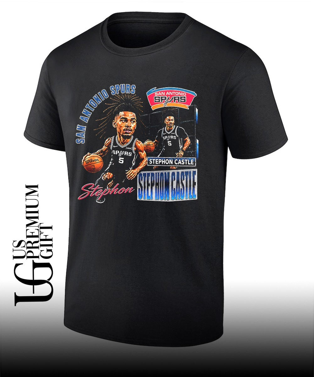 Stephon Castle San Antonio Spurs NBA Basketball Player caricature shirt Unisex