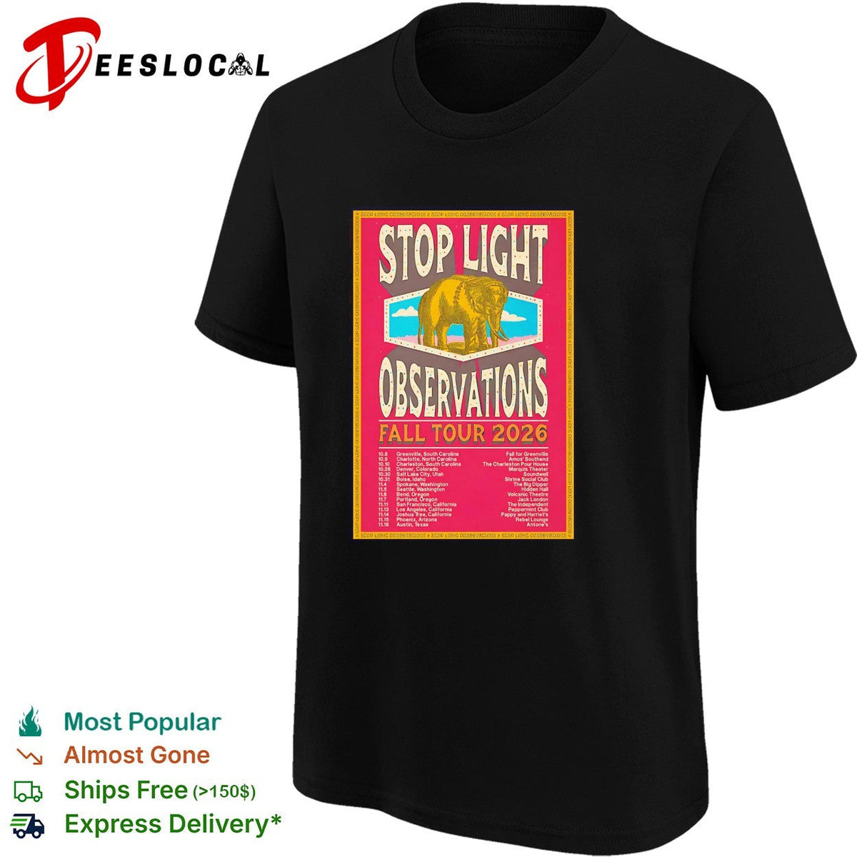 Stop Light Observations Fall Tour 2026 concert poster shirt Unisex