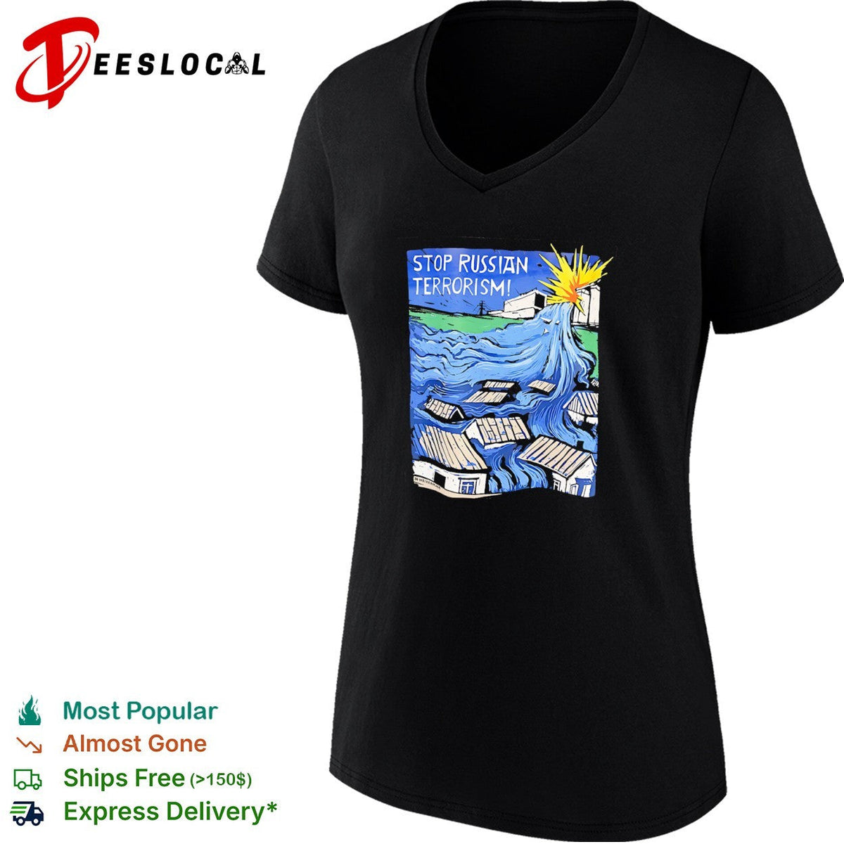 Stop Russian Terrorism Neivanmade Kakhovka Dam Flood War Protest Ukraine shirt Unisex