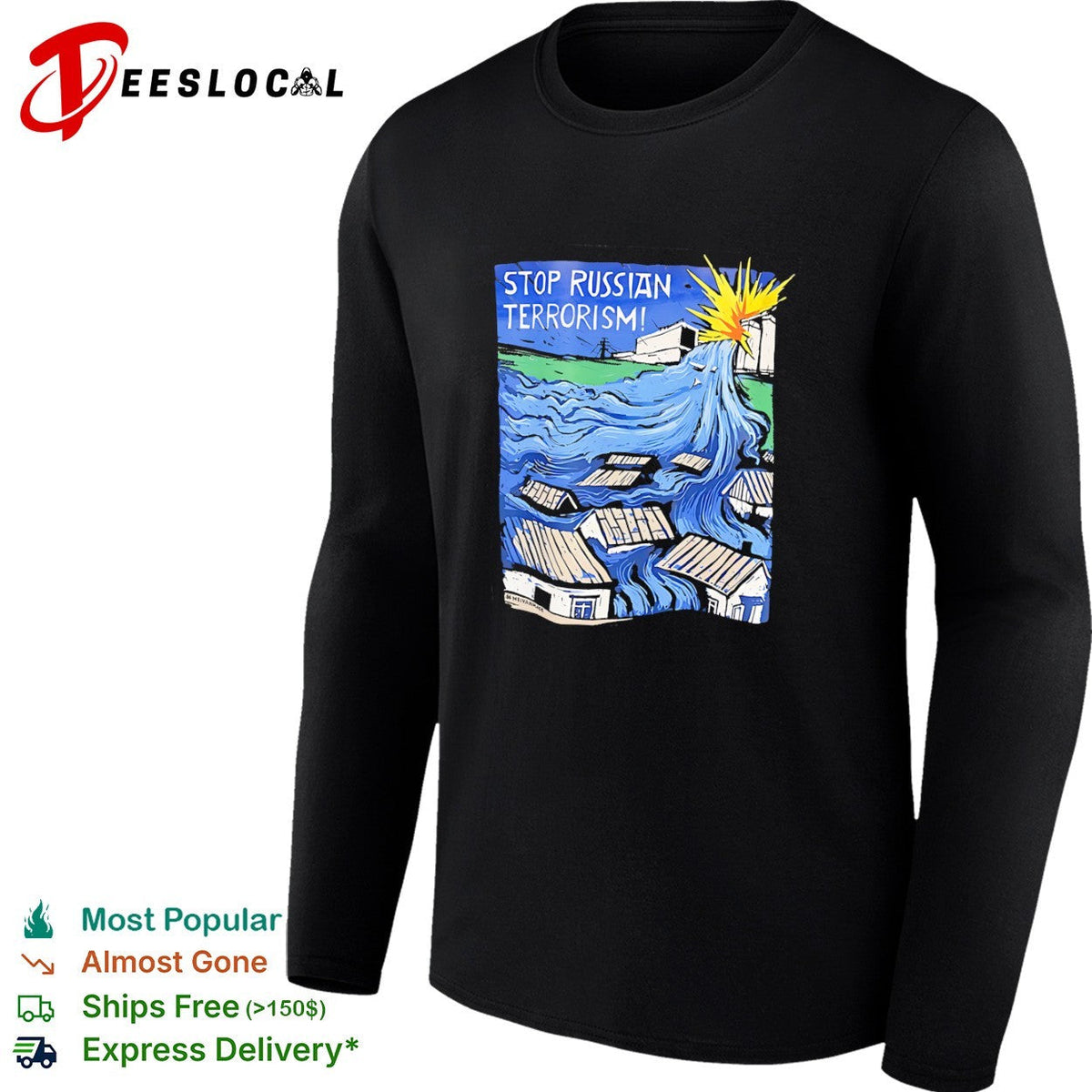 Stop Russian Terrorism Neivanmade Kakhovka Dam Flood War Protest Ukraine shirt Unisex