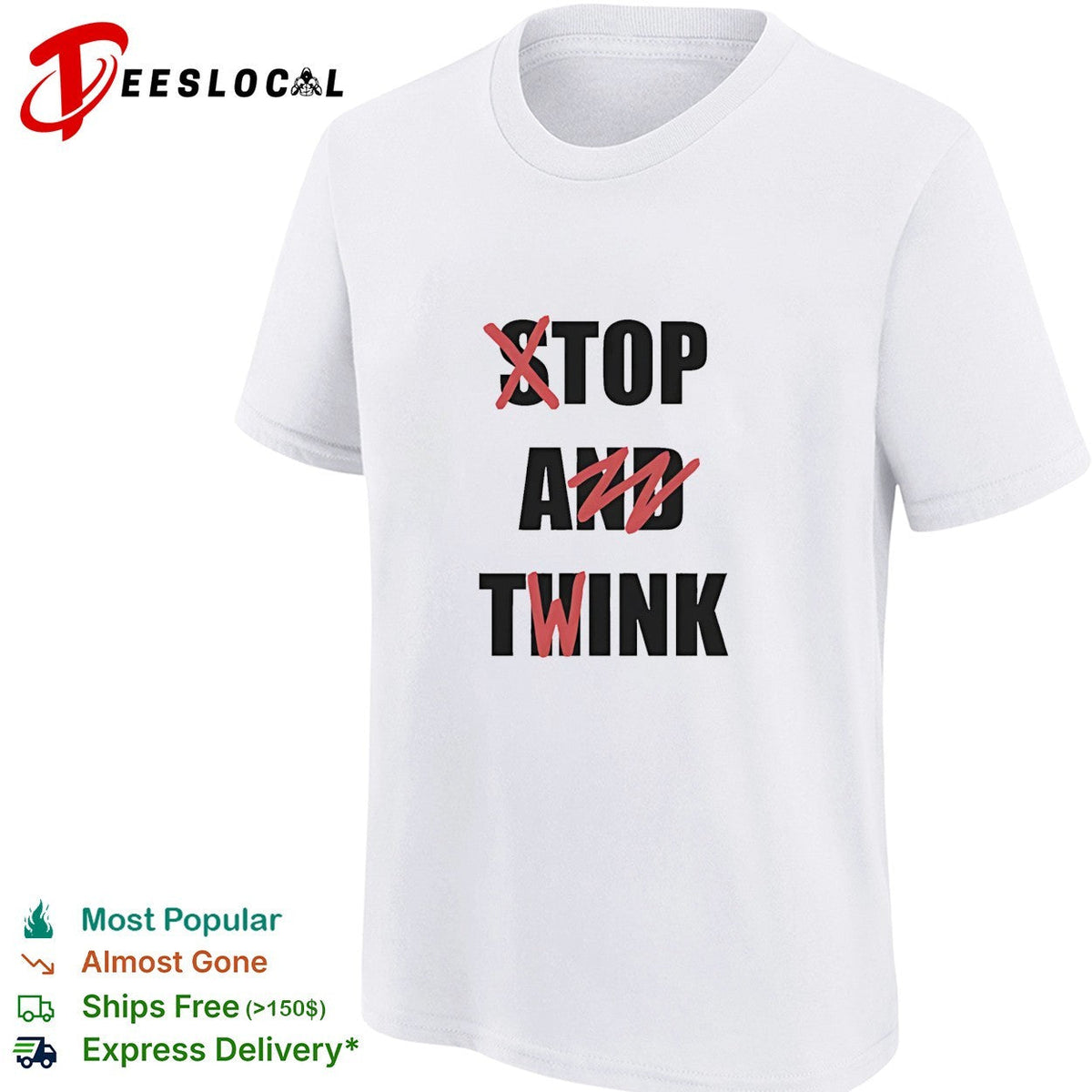 Stop and think top a twink funny shirt Unisex