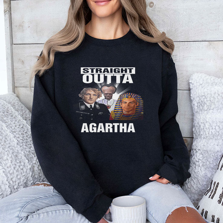 Straight Outta Agartha History Conspiracy Ancient Civilization Parody T Shirt Unisex