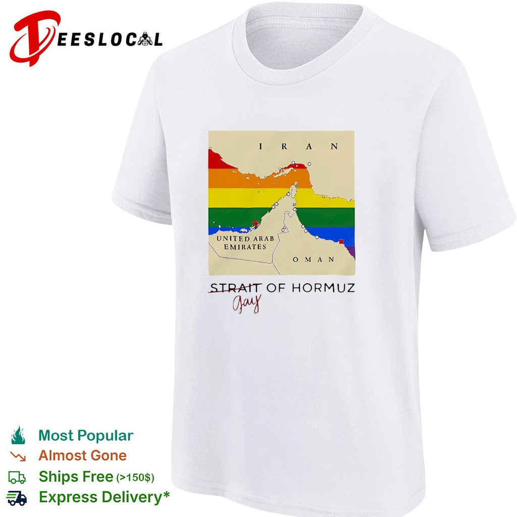 Strait of Hormuz map gay wordplay pun Pride Month shirt Unisex