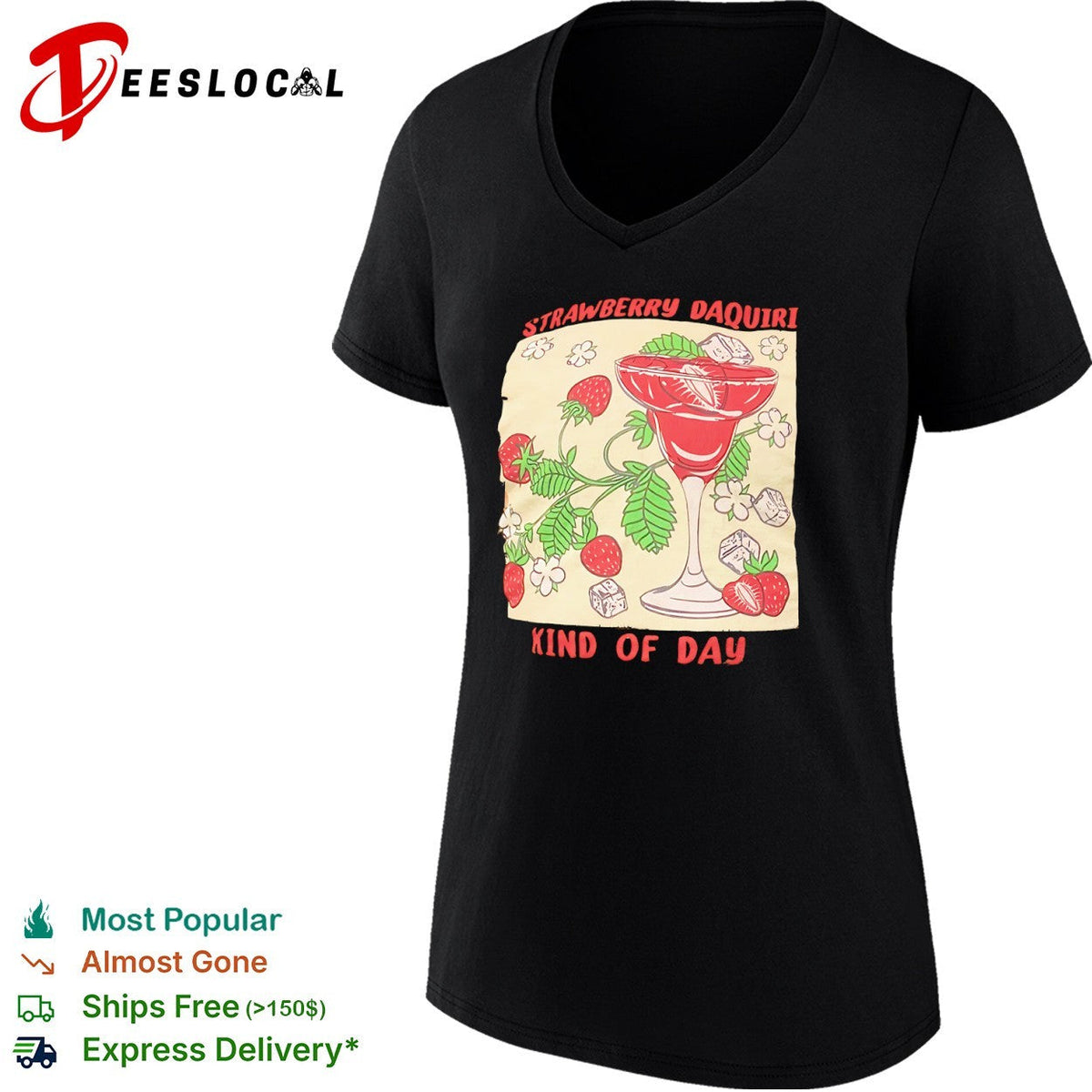 Strawberry Daquiri Kind of Day Cocktail Fruit Berry Drink Summer Party shirt Unisex