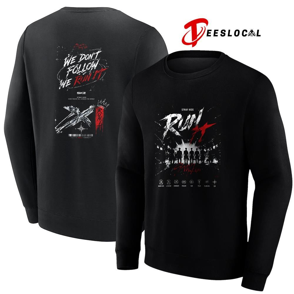 Stray Kid run it we don’t follow we run it graphic shirt Unisex