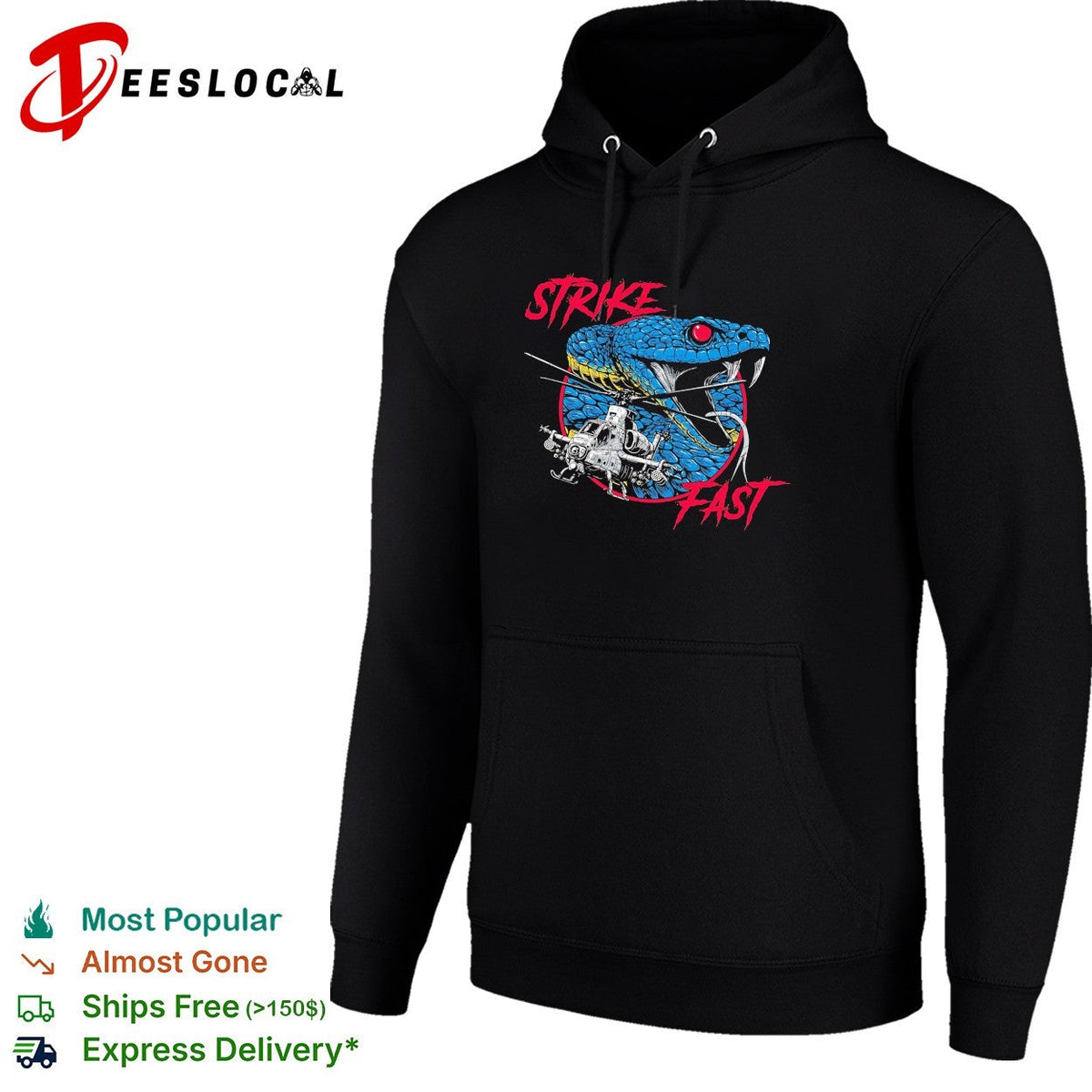 Strike fast snake helicopter military graphic shirt Unisex