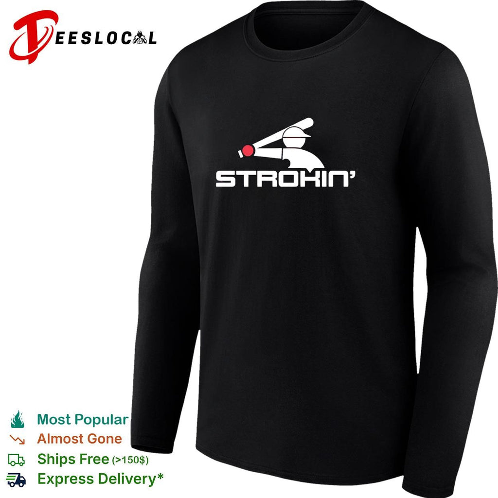 Strokin baseball batter silhouette logo graphic shirt Unisex