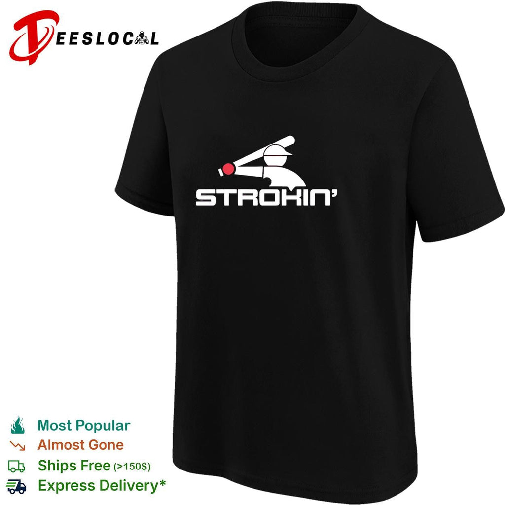 Strokin baseball batter silhouette logo graphic shirt Unisex