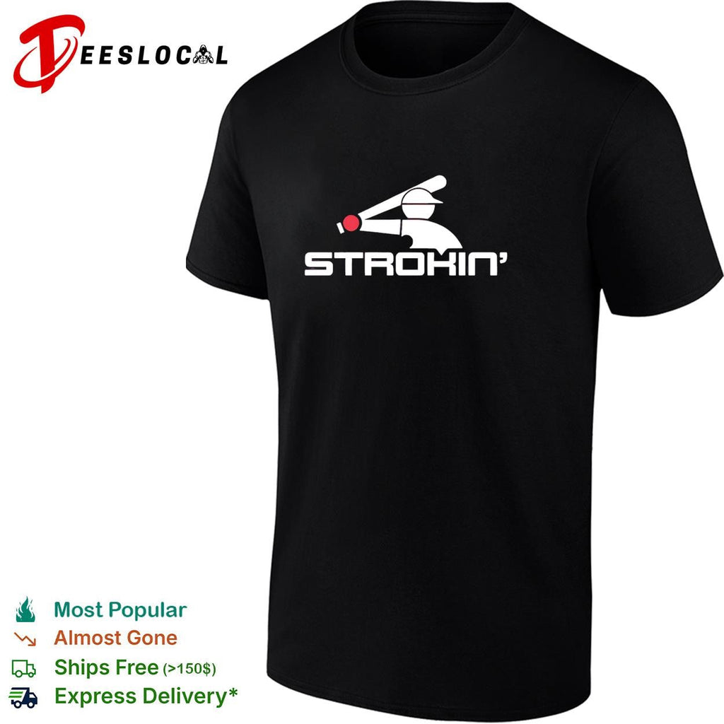 Strokin baseball batter silhouette logo graphic shirt Unisex