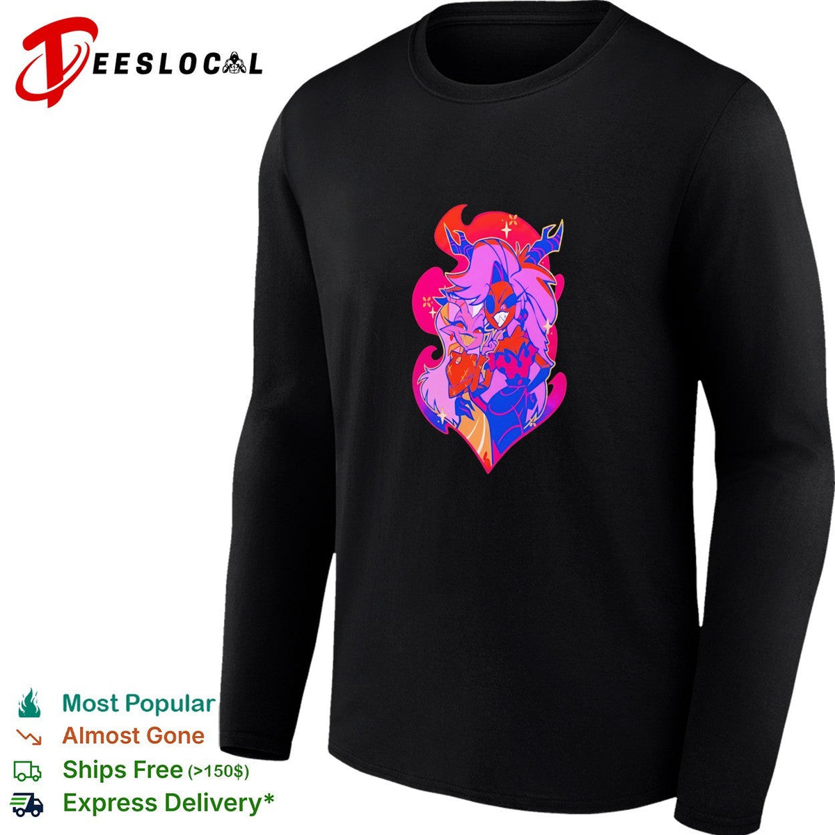 Stylized fantasy female character with dragon wings dark purple illustration art shirt Unisex