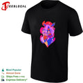 Stylized fantasy female character with dragon wings dark purple illustration art shirt Unisex