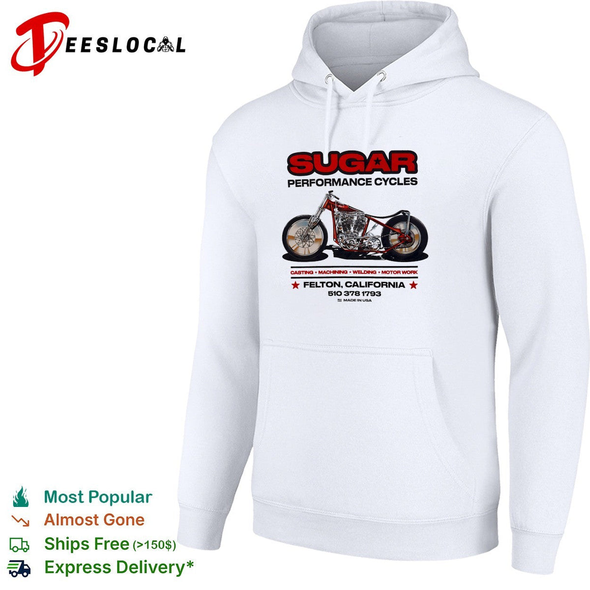 Sugar Performance Cycles Felton California motorcycle shirt Unisex