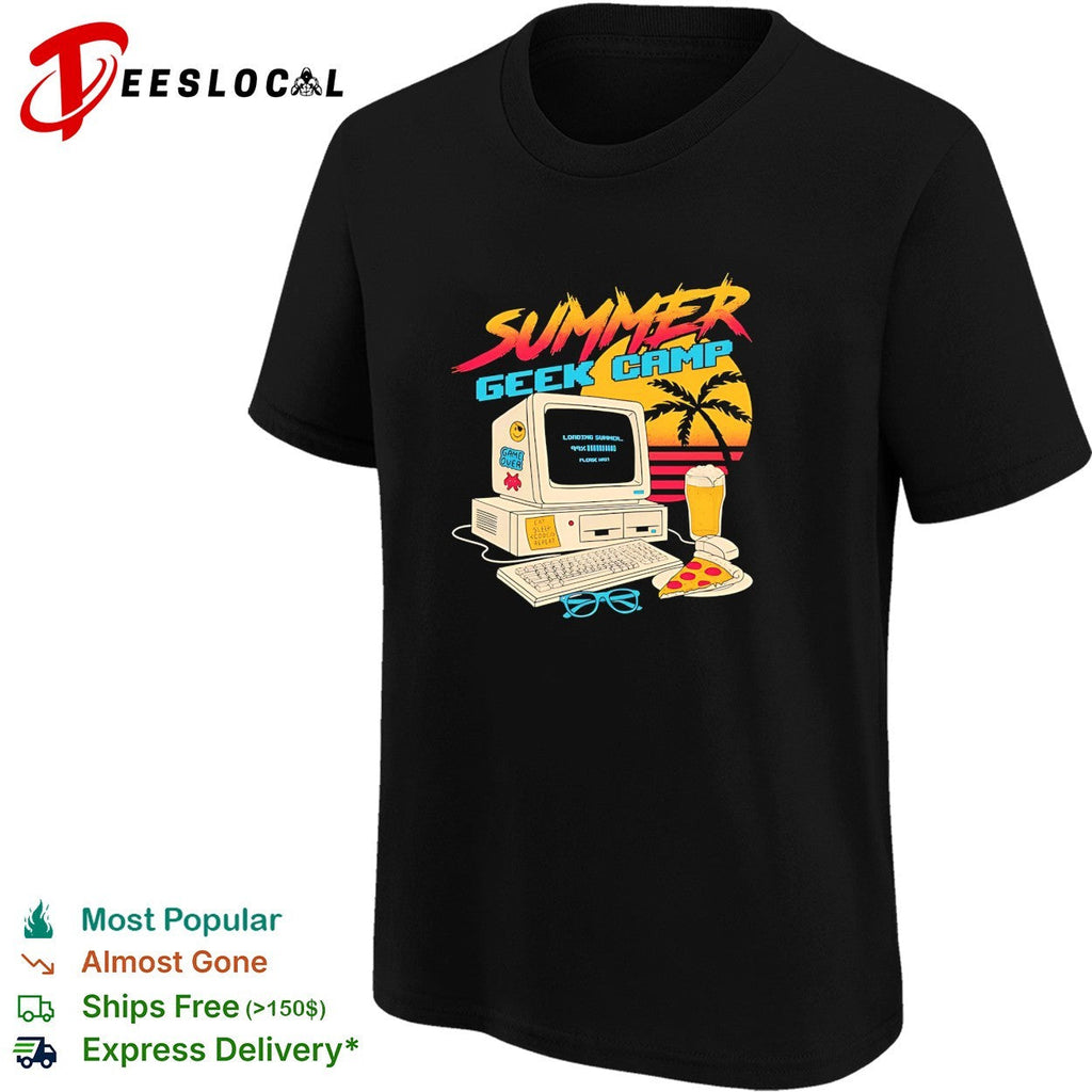 Summer Geek Camp loading summer eat sleep code repeat game over retro gaming shirt Unisex
