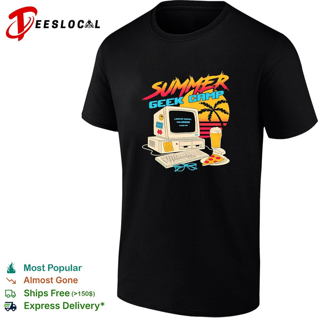 Summer Geek Camp loading summer eat sleep code repeat game over retro gaming shirt Unisex