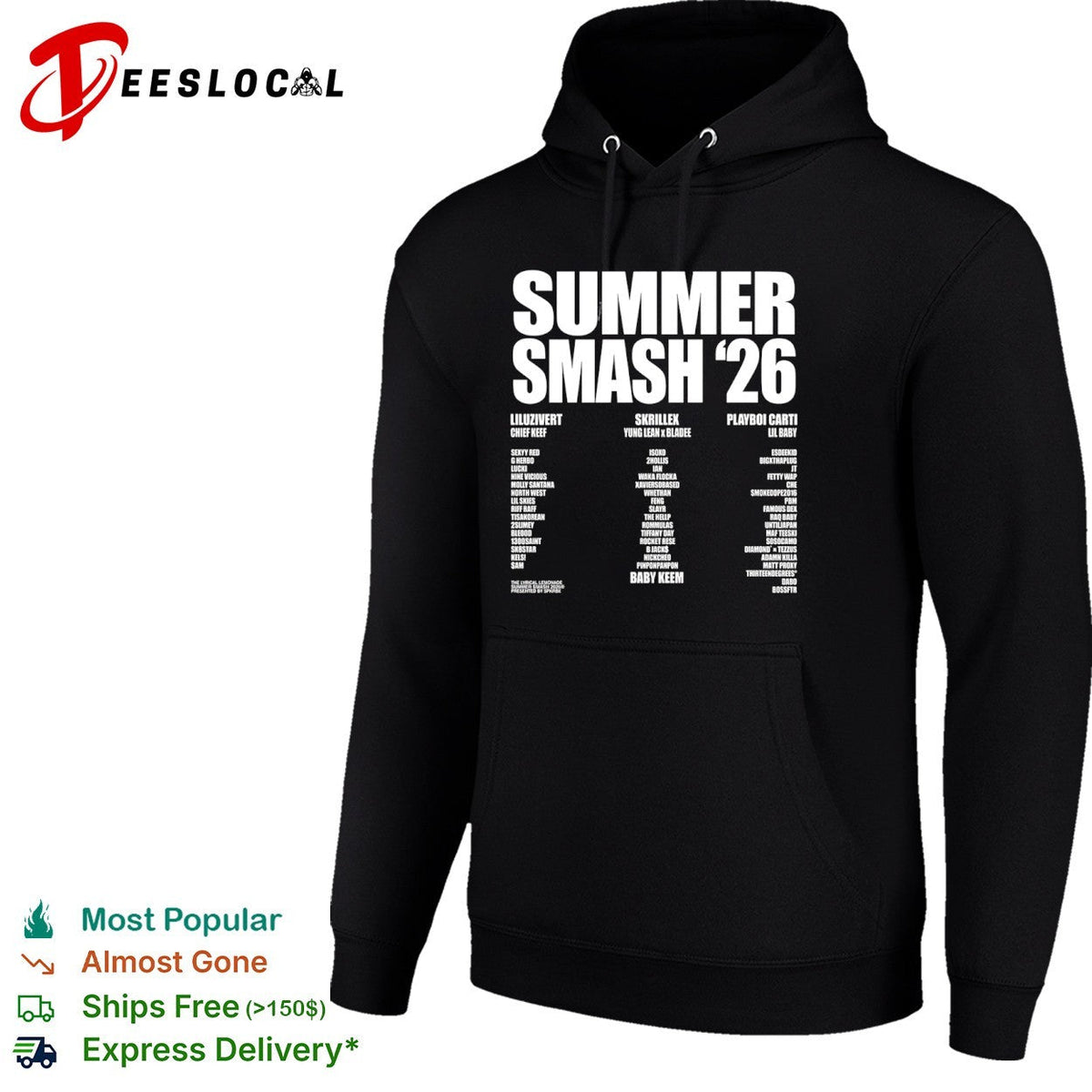 Summer Smash 26 Lil Uzi Vert Chief Keef Skrillex Yung Lean Bladee Playboi Carti shirt Unisex