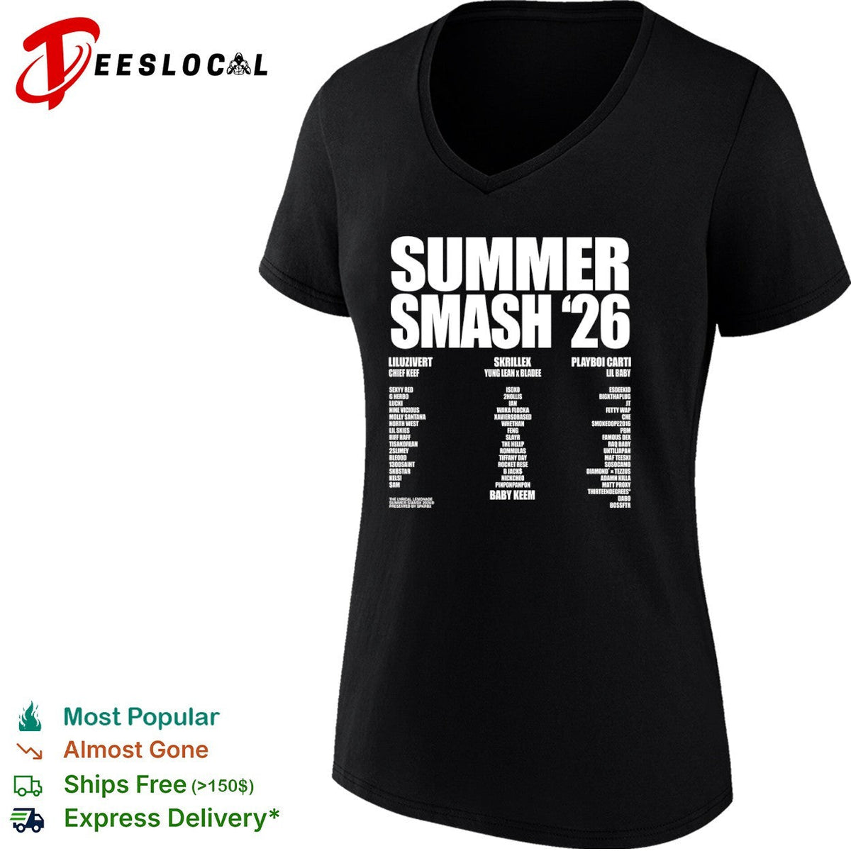 Summer Smash 26 Lil Uzi Vert Chief Keef Skrillex Yung Lean Bladee Playboi Carti shirt Unisex