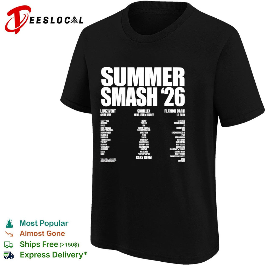 Summer Smash 26 Lil Uzi Vert Chief Keef Skrillex Yung Lean Bladee Playboi Carti shirt Unisex