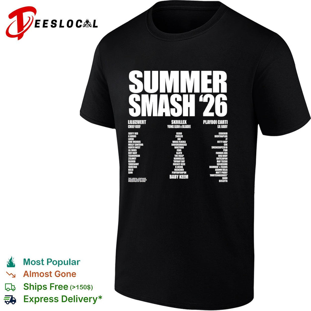 Summer Smash 26 Lil Uzi Vert Chief Keef Skrillex Yung Lean Bladee Playboi Carti shirt Unisex