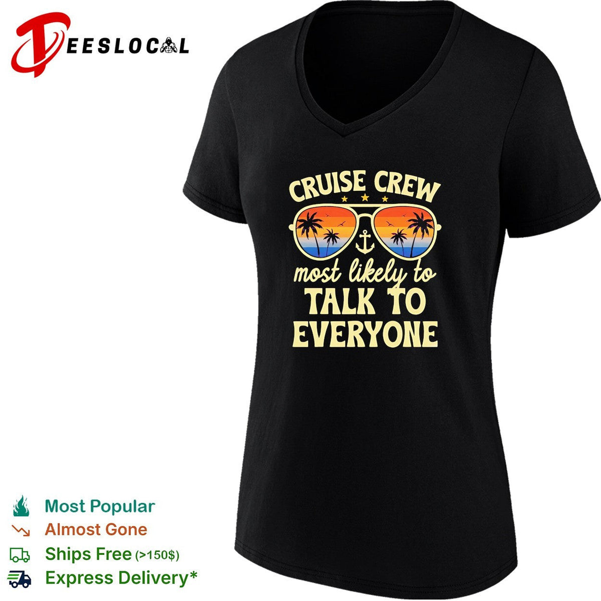 Summer cruise crew most likely to talk to everyone retro shirt Unisex