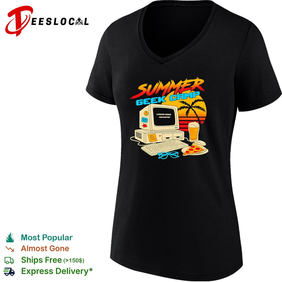 Summer geek camp loading press any key shirt Unisex