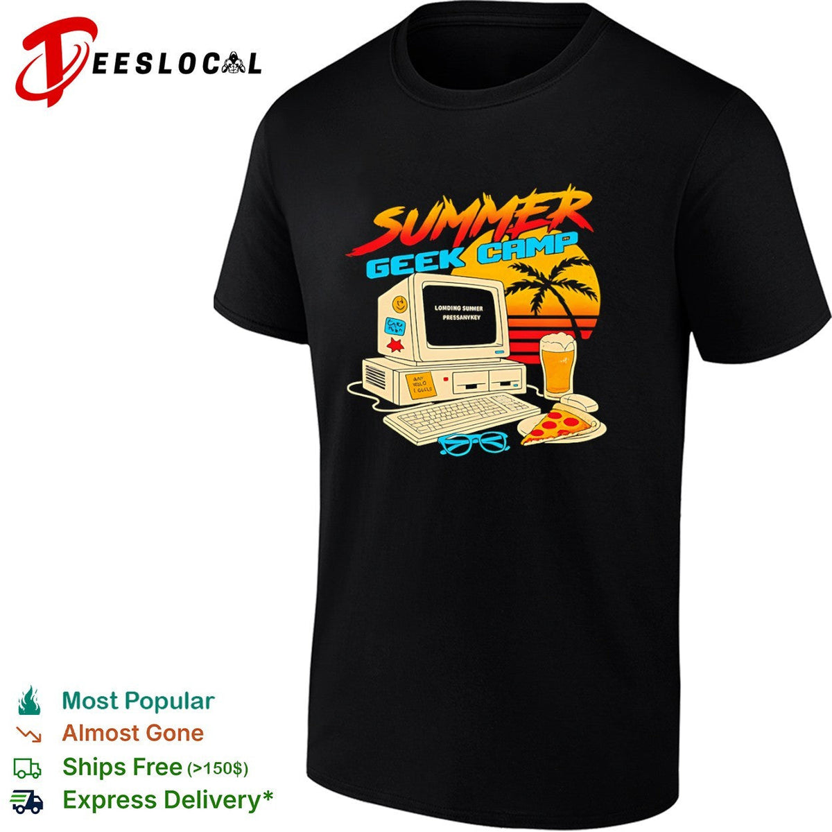 Summer geek camp loading press any key shirt Unisex